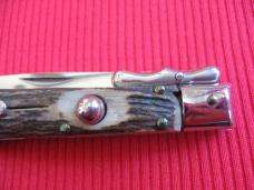 Italian MEDICI Style Stag Swing Guard STILETTO Switchblade Knife Italian MEDICI Style Stag Swing Guard STILETTO Switchblade Knife