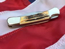 J A Henckels Lg 4 & 1/2” Folding Hunter with Nice Stag Handles J A Henckels Lg 4 & 1/2” Folding Hunter with Nice Stag Handles