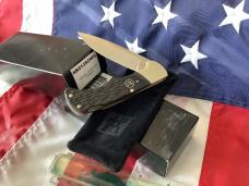 J A Henckels (HK-135-CHFL) Folding Hunter Pocket Knife with Nice Grey Chipped Flint Handles -NOS