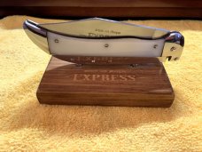 Schatt and Morgan Express #71 Clasp Knife, Moon Glow Micarta and Stand. REDUCED PRICE $380 Schatt and Morgan Express #71 Clasp Knife, Moon Glow Micarta and Stand. REDUCED PRICE $380
