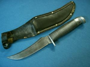 VINTAGE WESTERN USA F39 BLACK BEAUTY FIXED BLADE HUNTING SKINNING BOWIE KNIVES OLD SHEATH