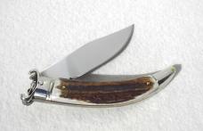 NEW A.G.A. CAMPOLIN SHELL PULLER LEVER LOCK GENUINE STAG NICKEL SILVER BOLSTERS 