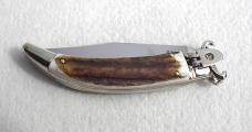 NEW A.G.A. CAMPOLIN SHELL PULLER LEVER LOCK GENUINE STAG NICKEL SILVER BOLSTERS 