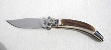 NEW A.G.A. CAMPOLIN SHELL PULLER LEVER LOCK GENUINE STAG NICKEL SILVER BOLSTERS 