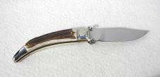 NEW A.G.A. CAMPOLIN SHELL PULLER LEVER LOCK GENUINE STAG NICKEL SILVER BOLSTERS 