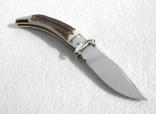 NEW A.G.A. CAMPOLIN SHELL PULLER LEVER LOCK GENUINE STAG NICKEL SILVER BOLSTERS 