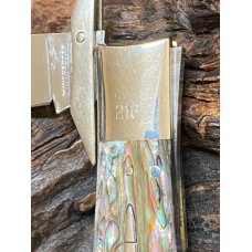 Winchester W21 18109 Turn Of The Century Commemorative Abalone Series Cheetah Lockback Knife #216