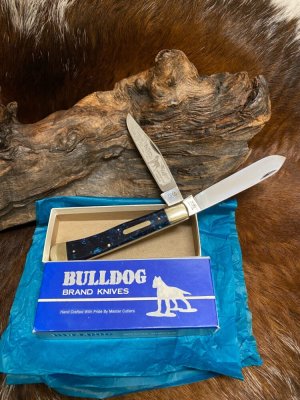 1995 Bulldog Brand 2 Blade Large Trapper Knife, Hand Made in Solingen, Germany. 5 3/8"