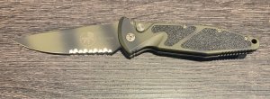 Rare Microtech Mini-Socom Elite Green Camo Automatic Knife (3.4" Plain) 01/2004