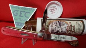 Great Eastern Cutlery Elderberry Camel Bone Old Sheffield Jack Knife Brand New 392222 W/Tube, Button