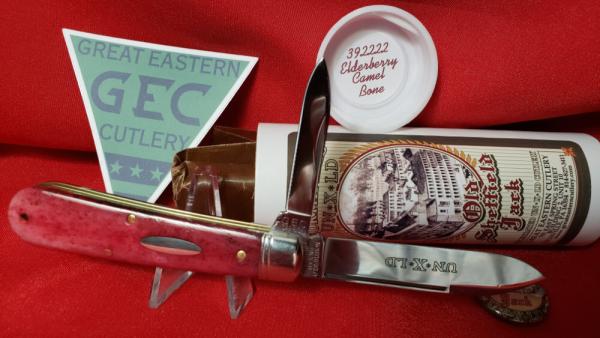 Great Eastern Cutlery Elderberry Camel Bone Old Sheffield Jack Knife Brand New 392222 W/Tube, Button