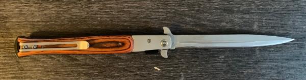 TAC FORCE LARGE WOOD BIG BOY STILETTO POCKET KNIFE TAC FORCE LARGE WOOD BIG BOY STILETTO POCKET KNIFE