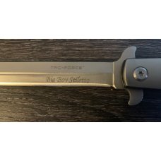 TAC FORCE LARGE WOOD BIG BOY STILETTO POCKET KNIFE TAC FORCE LARGE WOOD BIG BOY STILETTO POCKET KNIFE