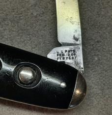 Early Schrade Cut Co 3 3/4" Silver Tip Bolster 06, 07 patent Early Schrade Cut Co 3 3/4" Silver Tip Bolster 06, 07 patent