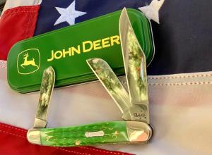 Case xx Stockman w/ John Deere Shield and John Deere Green Handles -NOS