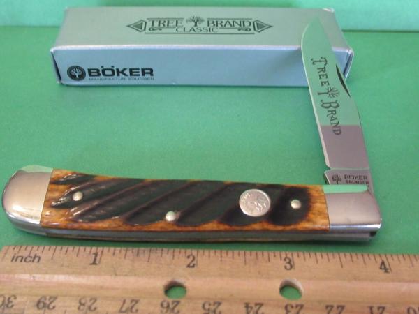 Boker Tree Brand Limited Edition Wash Board Brown Bone Trapper Pattern # 2526 WBB