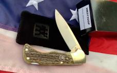 J A Henckels (HK-135-GP) Folding Hunter Pocket Knife with Nice Green Bone Handles -NOS +Orig Box J A Henckels (HK-135-GP) Folding Hunter Pocket Knife with Nice Green Bone Handles -NOS +Orig Box