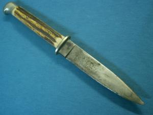 STAG E KNECHT SOLINGEN GERMANY WAIDMANNS HELFER SEIT 1906 HUNTING SKINNING BOWIE KNIFE KNIVES OLD