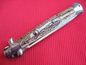 Vintage B Rostfrei Italian 1970's 11" STAG Stiletto Switchblade Knife.