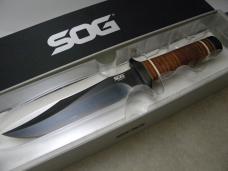 SOG Bowie 2.0 Stacked Leather Fixed Blade Knife NIB w/Leather Sheath SOG Bowie 2.0 Stacked Leather Fixed Blade Knife NIB w/Leather Sheath