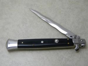 INOX 11" Bolster Lock Italian Stiletto Kris Blade Switchblade Knife
