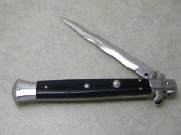 INOX 11" Bolster Lock Italian Stiletto Kris Blade Switchblade Knife