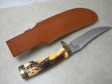 Uncle Henry Schrade + USA 153UH Staglon Super-Sharp Golden Spike Fixed Blade Sheath Knife in Box