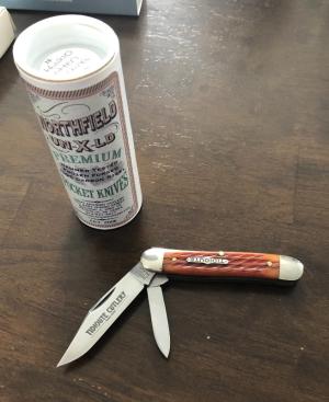 2010 - Great Eastern Cutlery (GEC) Tidioute - Serpentine Jack Jigged Orange Bone - 3 1/2" 661210