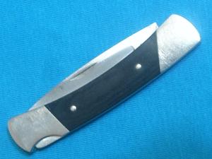 VINTAGE BUCK 503 RED BROWN MICARTA SCRIPT LOCKBACK FOLDING HUNTER HUNTING POCKET KNIFE KNIVES OLD