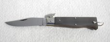 VINTAGE 60's  LEPRE GENUINE HORN FOLDING KNIFE NICKEL SILVER BOLSTERS - MINT CONDITION