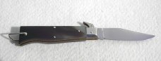 VINTAGE 60's  LEPRE GENUINE HORN FOLDING KNIFE NICKEL SILVER BOLSTERS - MINT CONDITION