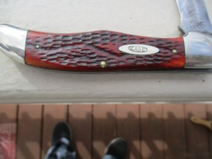 REDUCED PRICE!!! 1940-1964 CASE XX  6165SAB PRETTY  RED WORM GROOVED HANDLES 