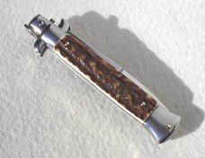 NEW F.LLi FRANK BELTRAME COLTELLERIE 9" GENUINE EUROPEAN STAG ITALIAN STILETTO -  WITH BOX