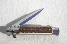 NEW F.LLi FRANK BELTRAME COLTELLERIE 9" GENUINE EUROPEAN STAG ITALIAN STILETTO -  WITH BOX
