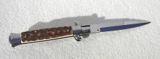 NEW F.LLi FRANK BELTRAME COLTELLERIE 9" GENUINE EUROPEAN STAG ITALIAN STILETTO -  WITH BOX