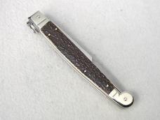 NEW AGA CAMPOLIN 12" ITALIAN SICILIANO STAG RING PULL 4 MILLIMETER BLADE, NICKEL SILVER BOLSTERS 