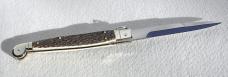 NEW AGA CAMPOLIN 12" ITALIAN SICILIANO STAG RING PULL 4 MILLIMETER BLADE, NICKEL SILVER BOLSTERS 