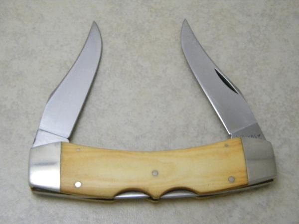 Texas Lockhorn White Micarta Double Lockback Knife 