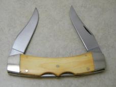 Texas Lockhorn White Micarta Double Lockback Knife 