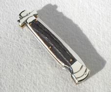 NEW A.G.A. CAMPOLIN 9" MALTESE GENUINE STAG MODIFIED BAYONET BLADE NICKEL SILVER BOLSTERS - W/POUCH