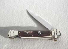NEW A.G.A. CAMPOLIN 9" MALTESE GENUINE STAG MODIFIED BAYONET BLADE NICKEL SILVER BOLSTERS - W/POUCH