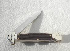 NEW A.G.A. CAMPOLIN 9" MALTESE GENUINE STAG MODIFIED BAYONET BLADE NICKEL SILVER BOLSTERS - W/POUCH