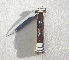 NEW A.G.A. CAMPOLIN 9" MALTESE GENUINE STAG MODIFIED BAYONET BLADE NICKEL SILVER BOLSTERS - W/POUCH