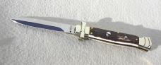 NEW A.G.A. CAMPOLIN 9" MALTESE GENUINE STAG MODIFIED BAYONET BLADE NICKEL SILVER BOLSTERS - W/POUCH