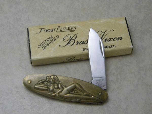 Frost Cutlery  Brass Vixen Folding Knife  NIB