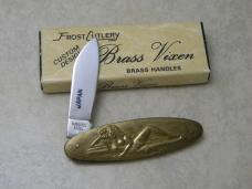 Frost Cutlery  Brass Vixen Folding Knife  NIB