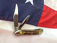 Case xx 1992 Peanut Knife (MDL# 5220 SS) w/ Great Stag Handles & Gold Case xx Shield -NOS in M/NM Case xx 1992 Peanut Knife (MDL# 5220 SS) w/ Great Stag Handles & Gold Case xx Shield -NOS in M/NM