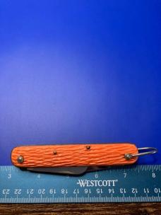 SCHRADE WALDEN N.Y. ORANGE PARATROOPER AUTO KNIFE (NEEDS REPAIRS)