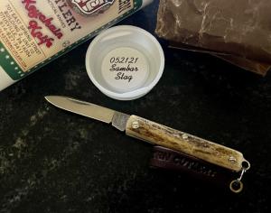 Great Eastern Cutlery #052121SS (Stainless Steel) Keychain Knife, Stag Handle, New (GEC 05) 