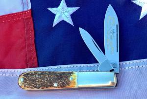 Vintage Boker (Tree Brand) 2 Blade Barlow (2008 wheeler basin Knife club) w/ Great Stag Handls